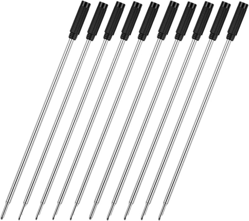 MengRan 4.5'' Ballpoint Ink Pen Refills for Twist Pens,1mm Medium Tip, Compatible with Cross Pen Refills (8513)(10 Pcs Black Ink) - Image 1
